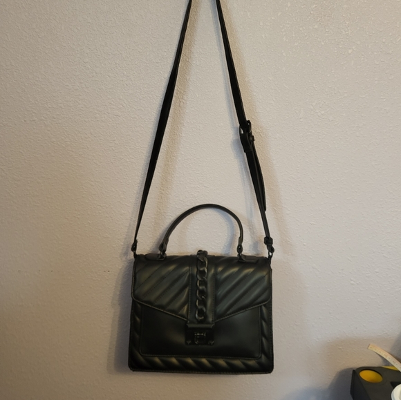 Aldo Bags Aldo Quilted Satchel Handbag Black With Chain Poshmark